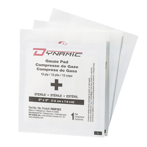 Gaze Dynamic, Tampon, 3" lo x 3" la, St&eacute;rile, Dispositif m&eacute;dical Classe 1 Air Extreme Inc.