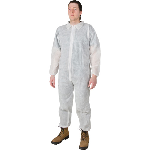 Coveralls, Medium, White, Polypropylene Air Extreme Inc.