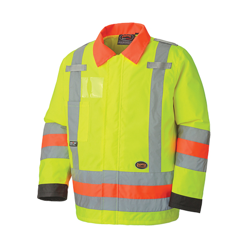 6037 Traffic Control Waterproof Safety Jacket, Polyester, High Visibility Lime-Yellow, X-Small Air Extreme Inc.