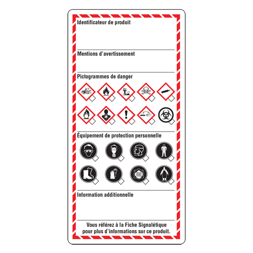 Workplace Labels, Cardstock, 3" W x 6" H, French Air Extreme Inc.