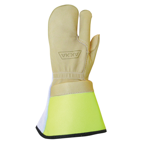 Gants &agrave; 3 doigts pour monteur de ligne, Moyen, Paume en Cuir fleur de vache Air Extreme Inc.