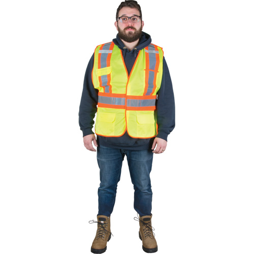 Veste d'arpenteur r&eacute;sistante aux flammes, Jaune lime haute visibilit&eacute;, T-Grand, Polyester Air Extreme Inc.