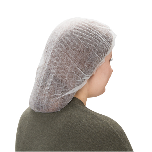 Pleated Bouffant Cap, Polypropylene, 21", White Air Extreme Inc.