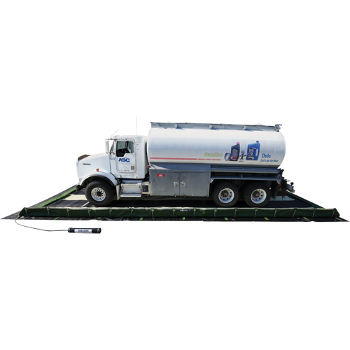 Ride-Side Berm Secondary Containment for Vehicles, 9,300 US gal. Capacity, 20' W x 50' L x 15" H, L-Bracket Air Extreme Inc.