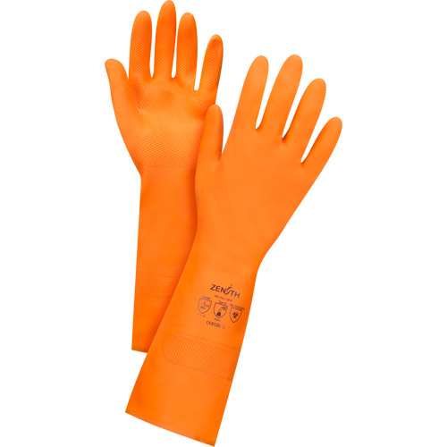 Premium Orange Chemical-Resistant Gloves, Size X-Large/10, 13" L, Rubber Latex, Flock-Lined Inner Lining, 28-mil Air Extreme Inc.