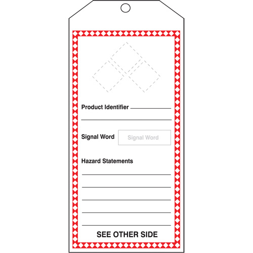 GHS Jumbo Safety Tag, Cardstock, 3-7/8" W x 8-1/2" H, English Air Extreme Inc.