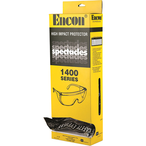 Lunettes de s&eacute;curit&eacute; s&eacute;rie 1400 Veratti Tuff Spec avec boîte distributrice Encon, Lentille Transparent, ANSI Z87+/R&eacute;pond ou surpasse la norme CSA Z94.3 Air Extreme Inc.