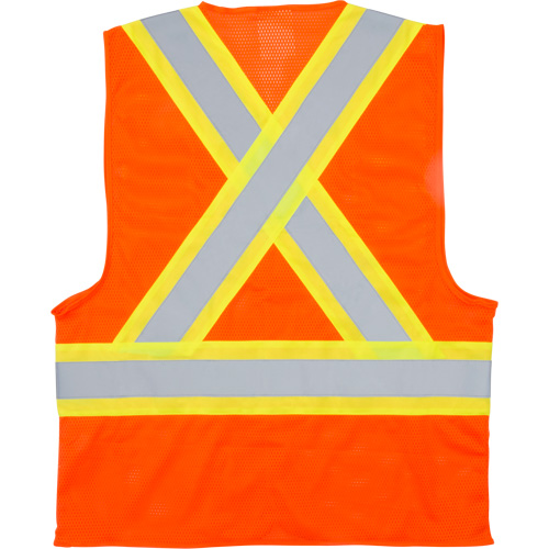Traffic Safety Vest, High Visibility Orange, Medium, Polyester Air Extreme Inc.
