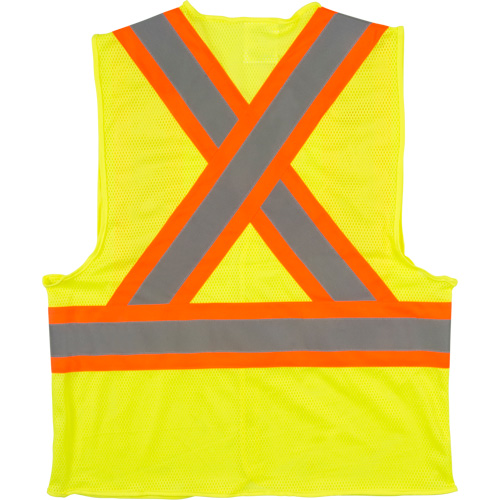 Traffic Safety Vest, High Visibility Lime-Yellow, Large, Polyester Air Extreme Inc.