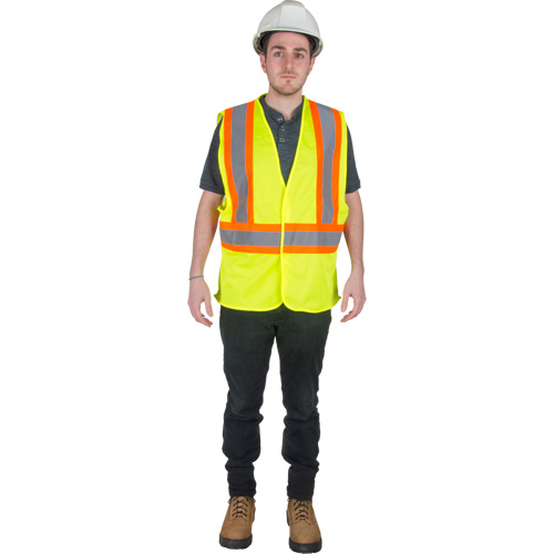 Traffic Safety Vest, High Visibility Lime-Yellow, Large, Polyester Air Extreme Inc.