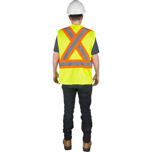 Traffic Safety Vest, High Visibility Lime-Yellow, Large, Polyester Air Extreme Inc.