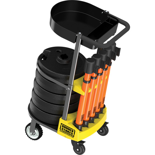 PLUS Barrier Post Cart Kit with Tray, 75' L, Metal, Orange Air Extreme Inc.