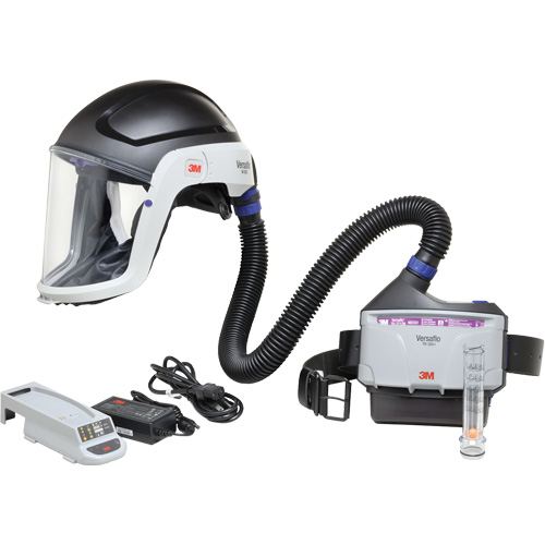 Ensemble APR &agrave; &eacute;puration d'air motoris&eacute; pour industrie lourde Versaflo, Capuchon & visi&egrave;re, Pile Lithium-ion Air Extreme Inc.