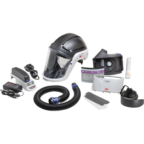 Ensemble APR &agrave; &eacute;puration d'air motoris&eacute; pour industrie lourde Versaflo, Capuchon & visi&egrave;re, Pile Lithium-ion Air Extreme Inc.