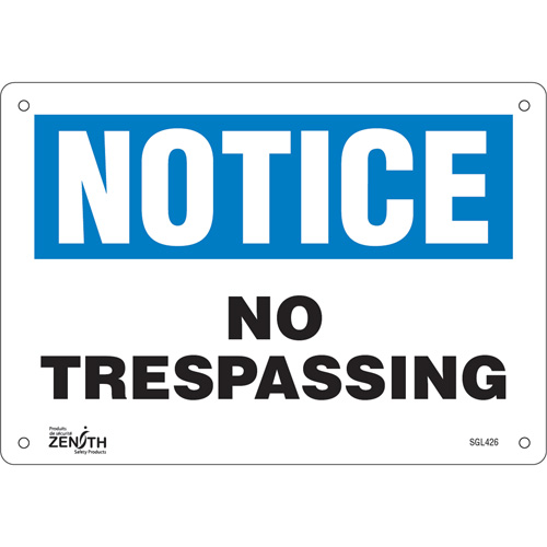 Enseigne No Trespassing, 7" x 10", Plastique, Anglais Air Extreme Inc.