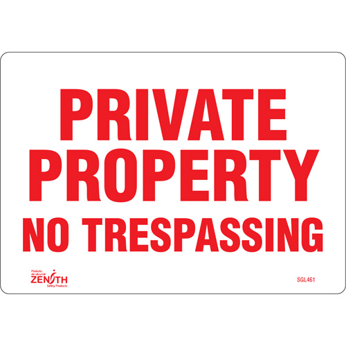 "Private Property" Sign, 7" x 10", Vinyl, English Air Extreme Inc.