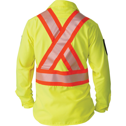 Chemise &agrave; manches longues haute visibilit&eacute; ind&eacute;chirable, Polyester, Petit, Jaune lime haute visibilit&eacute; Air Extreme Inc.