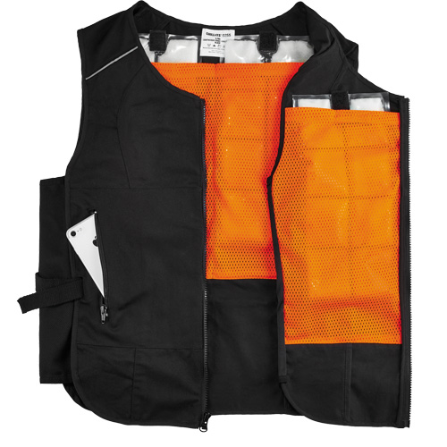 Veste de refroidissement &agrave; changement de phase l&eacute;g&egrave;re avec sachets 6260 Chill-Its, Petit/Moyen, Noir Air Extreme Inc.