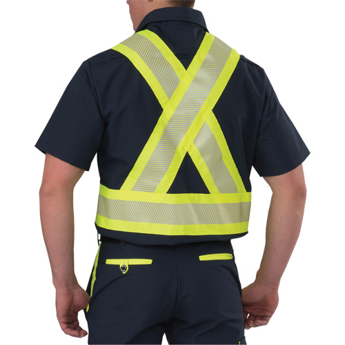 Ripstop High Visibility Short Sleeved Shirt, Polyester, Medium (Tall), Navy Blue Air Extreme Inc.