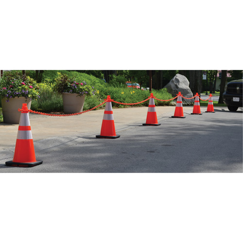 Ensemble de c&ocirc;nes de signalisation et chaînes, 36", Orange, Bande(s) r&eacute;fl&eacute;chissante(s) 4" & 6" Air Extreme Inc.