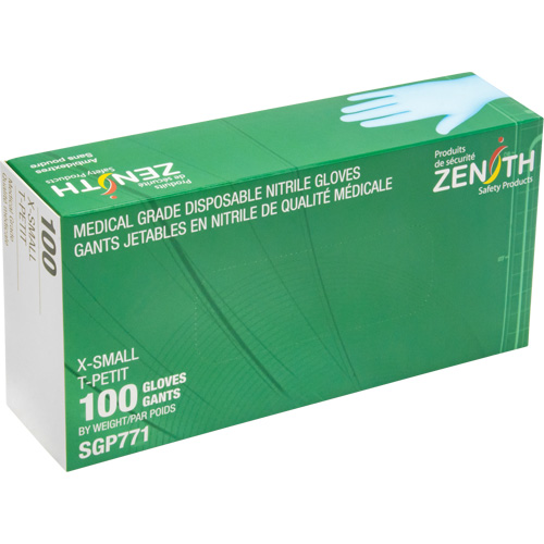 Puncture-Resistant Medical-Grade Disposable Gloves, X-Small, Nitrile, 4.5-mil, Powder-Free, Blue, Class 2 Air Extreme Inc.