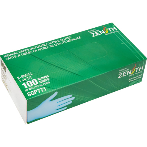 Puncture-Resistant Medical-Grade Disposable Gloves, X-Small, Nitrile, 4.5-mil, Powder-Free, Blue, Class 2 Air Extreme Inc.