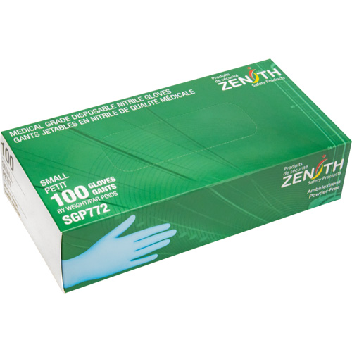 Gants jetables de calibre m&eacute;dical r&eacute;sistants &agrave; la perforation, Petit, Nitrile, 4,5 mils, Sans poudre, Bleu, Classe 2 Air Extreme Inc.