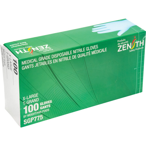 Gants jetables de calibre m&eacute;dical r&eacute;sistants &agrave; la perforation, T-Grand, Nitrile, 4,5 mils, Sans poudre, Bleu, Classe 2 Air Extreme Inc.