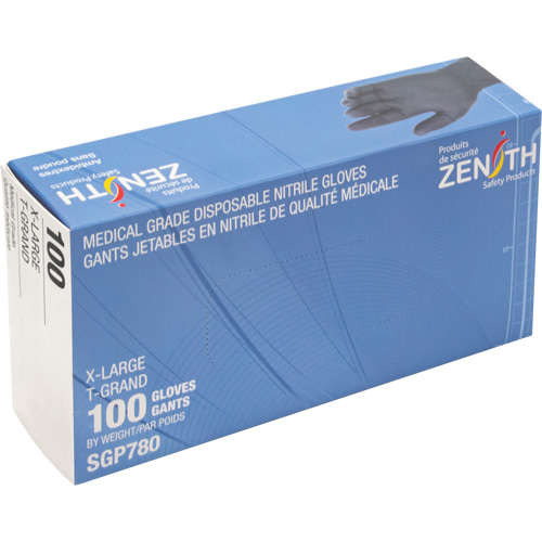 Gants jetables de calibre m&eacute;dical r&eacute;sistants &agrave; la perforation, T-Grand, Nitrile, 5 mils, Sans poudre, Noir, Classe 2 Air Extreme Inc.