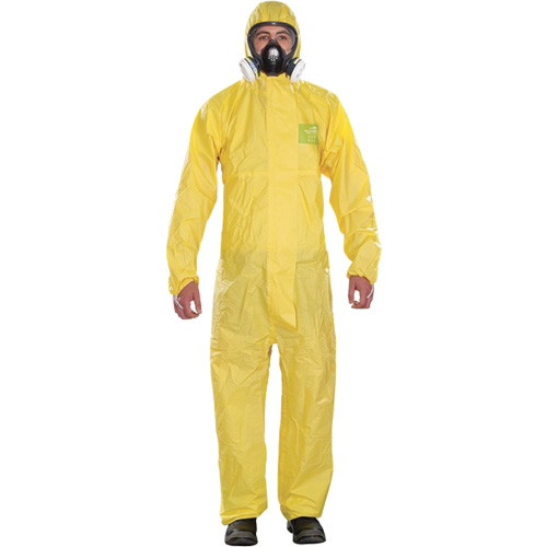 Microchem&reg; Medium-Duty Disposable Coveralls, Small, Yellow, Polypropylene Air Extreme Inc.