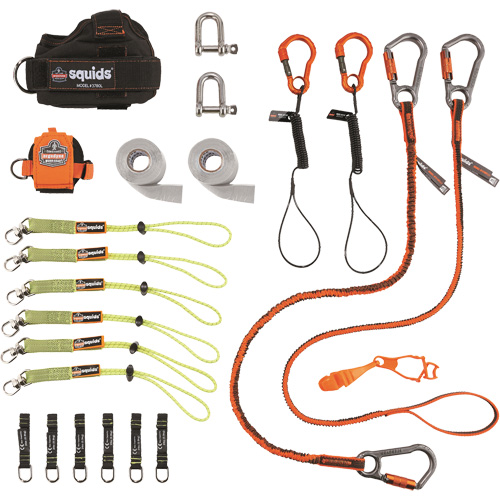 Trousse de longes de fixation d'outils pour monteurs de charpentes m&eacute;talliques et poseurs d'acier 3186 Squids Air Extreme Inc.