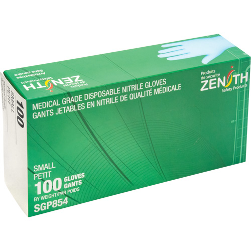 Gants jetables de calibre m&eacute;dical r&eacute;sistants &agrave; la perforation, Petit, Nitrile, 3,5 mils, Sans poudre, Bleu, Classe 2 Air Extreme Inc.