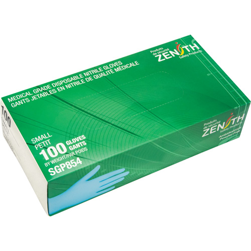 Gants jetables de calibre m&eacute;dical r&eacute;sistants &agrave; la perforation, Petit, Nitrile, 3,5 mils, Sans poudre, Bleu, Classe 2 Air Extreme Inc.