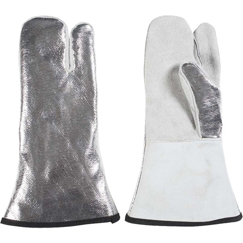 One Finger Heat Resistant Mitt, Aluminized/Kevlar&reg;/Leather, One Size, Protects Up To 650°F (343°C) Air Extreme Inc.