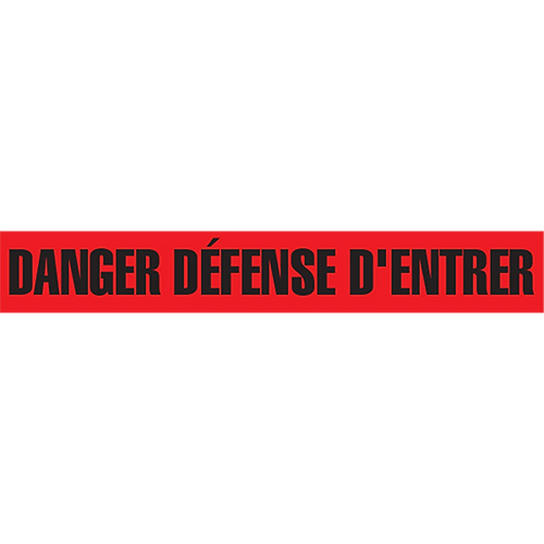 "Danger D&eacute;fense D'Entrer" Barricade Tape, French, 3" W x 1000' L, 2 mils, Black on Red Air Extreme Inc.