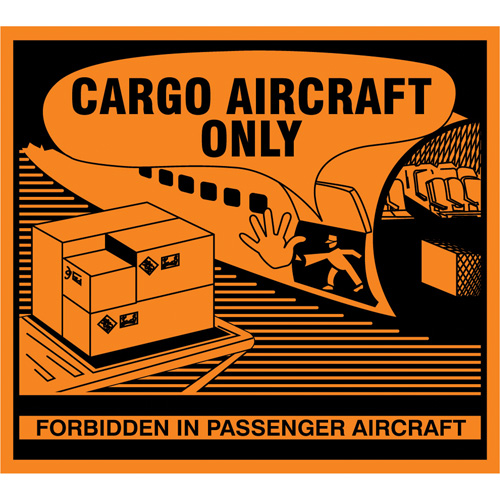 &eacute;tiquettes de manutention Cargo Aircraft Only, 4-3/4" lo x 4-1/4" la, Orange Air Extreme Inc.
