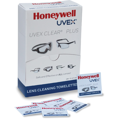 Uvex&reg; Clear&reg; Plus Towelettes, 5.25" x 8", Pack Of 100 Air Extreme Inc.