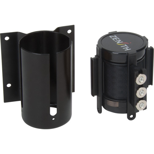 Barri&egrave;re &agrave; fixation murale avec ruban magn&eacute;tique, Acier, Fixation par vis, 12', Ruban Noir Air Extreme Inc.