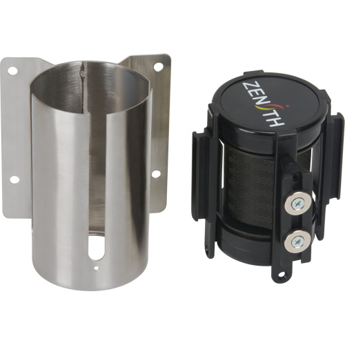 Wall Mount Barrier with Magnetic Tape, Steel, Screw Mount, 7', Black Tape Air Extreme Inc.