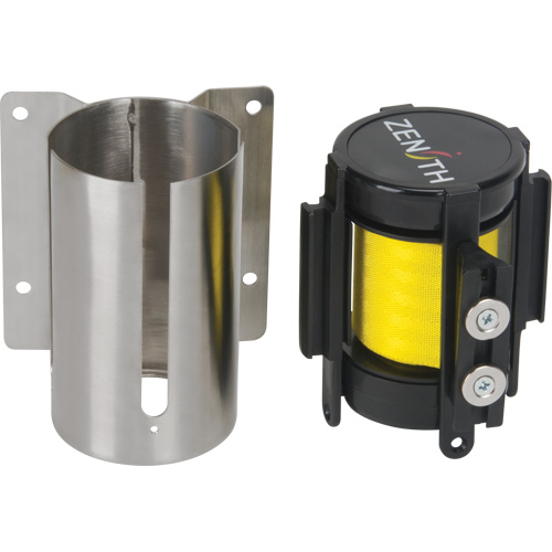 Barri&egrave;re &agrave; fixation murale avec ruban magn&eacute;tique, Acier, Fixation par vis, 7', Ruban Jaune Air Extreme Inc.