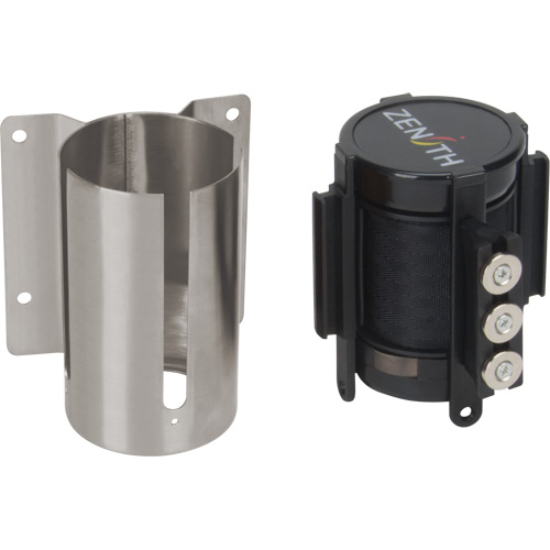 Barri&egrave;re &agrave; fixation murale avec ruban magn&eacute;tique, Acier, Fixation par vis, 12', Ruban Noir Air Extreme Inc.