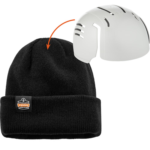 Tuque en tricot c&ocirc;tel&eacute; avec fermeture &agrave; glissi&egrave;re et casque antichoc &agrave; ins&eacute;rer N-Ferno, Taille unique, Noir Air Extreme Inc.