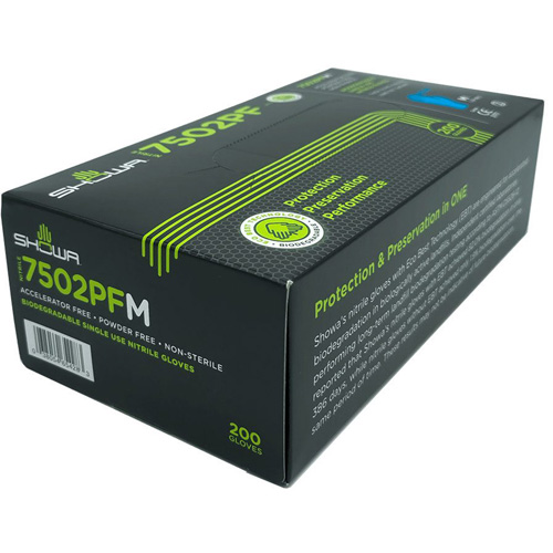 Biodegradable Disposable Gloves, X-Small, Nitrile, 2.5-mil, Powder-Free, Blue Air Extreme Inc.