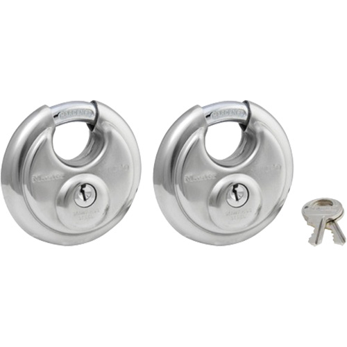 Shrouded Disc Padlocks, Silver, Keyed Alike, Stainless Steel, 2-3/4" Width Air Extreme Inc.