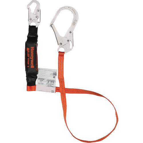 Titan Shock-Absorbing Lanyard, 6', Locking Rebar Hook Center, Locking Snap Hook Leg Ends, Polyester Air Extreme Inc.