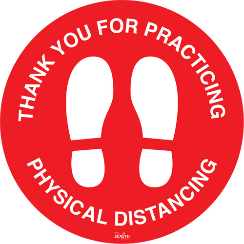 "Physical Distancing" Floor Sign, Adhesive, English with Pictogram Air Extreme Inc.