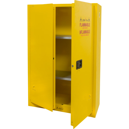 Flammable Storage Cabinet, 45 gal., 2 Door, 43" W x 65" H x 18" D Air Extreme Inc.