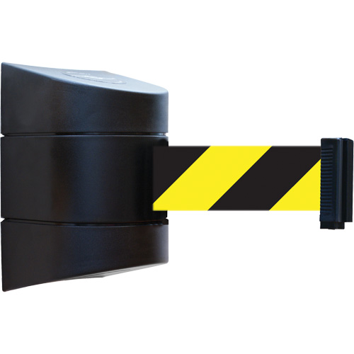 Unit&eacute; murale Tensabarrier, Acier, Fixation par vis, 30', Ruban Noir et jaune Air Extreme Inc.