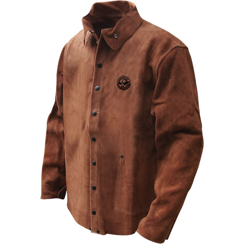 Veste de soudage en cuir fleur de vache refendu Gander Brand, Cuir, 4T-Grand, Brun Air Extreme Inc.