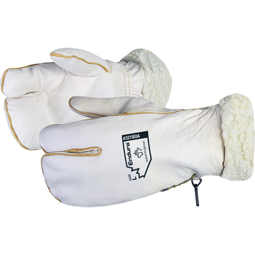Mitaine d'hiver Endura en cuir fleur de vache avec doublure de velours acrylique, Taille Grand, Mitaine Air Extreme Inc.